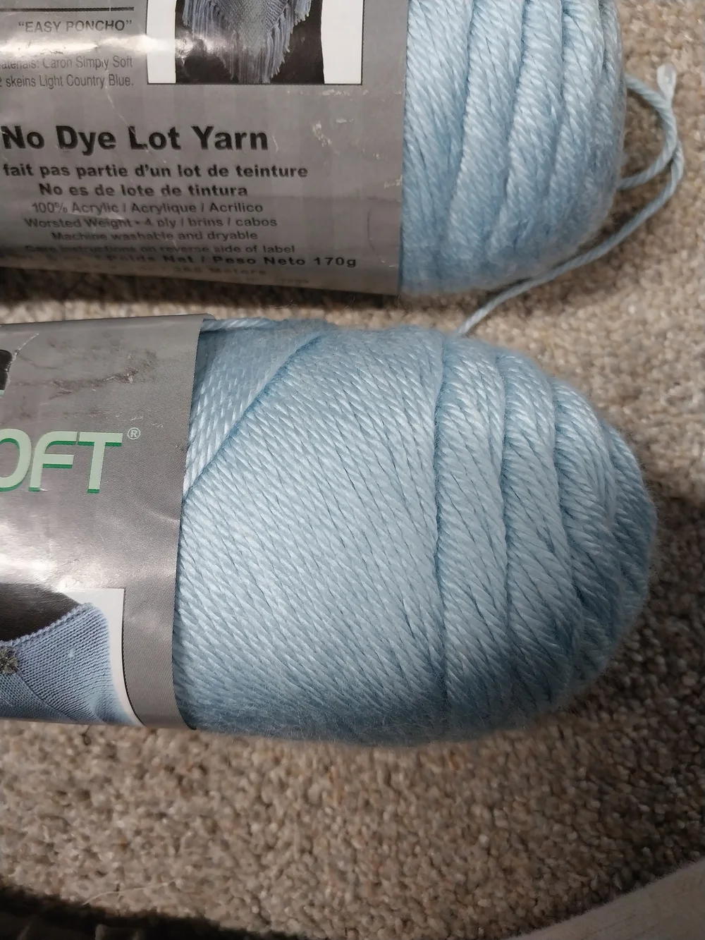 Caron Simply Soft Yarn - Soft Blue - Picture 3 of 5